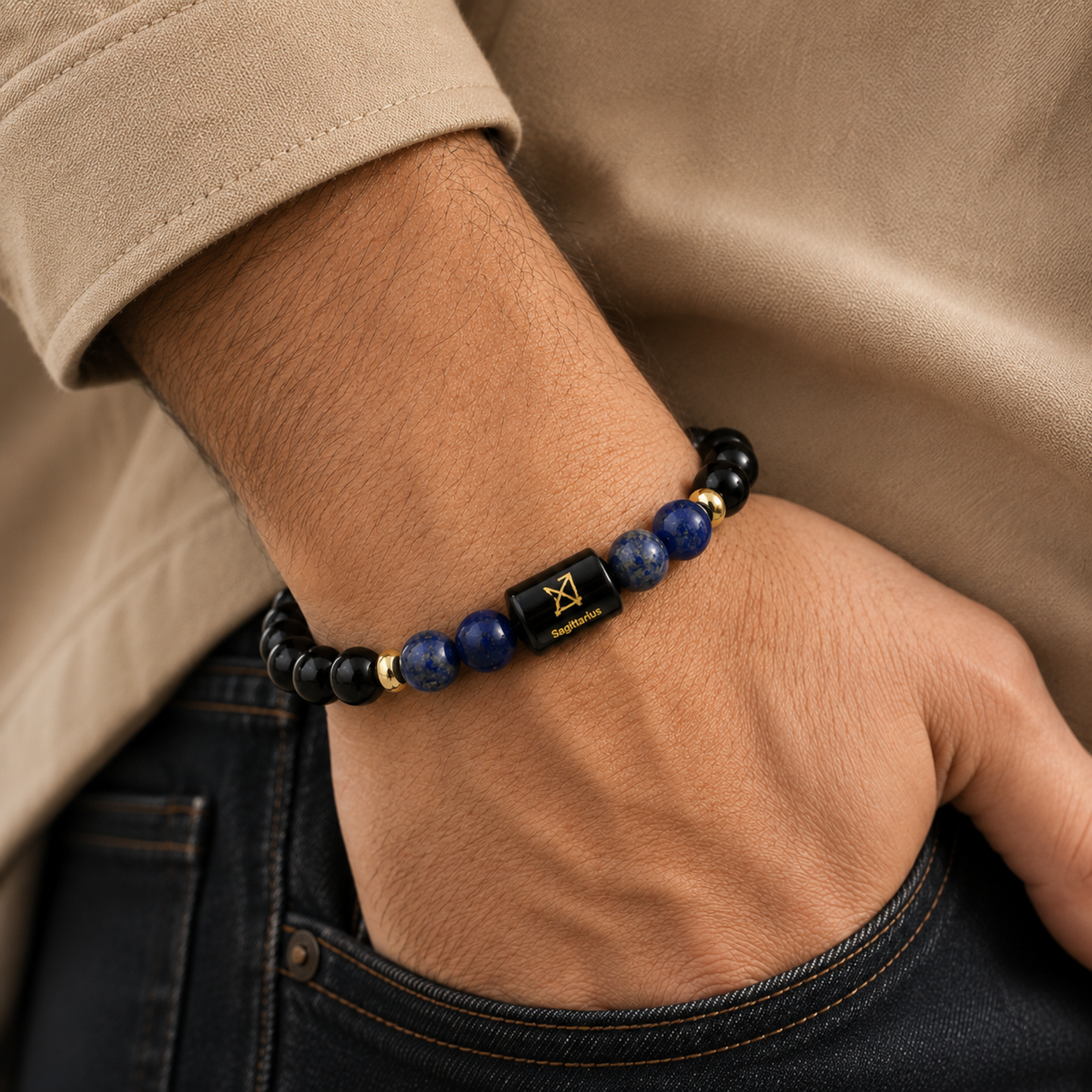 Perfect Rashi Sagittarius Rashi Bracelet for Men & Women | Natural Amethyst Gemstone Beads | Dhanu Rashi Bracelet for Astrology & Spiritual Wellness | Stylish Adjustable Bracelet - Image 5
