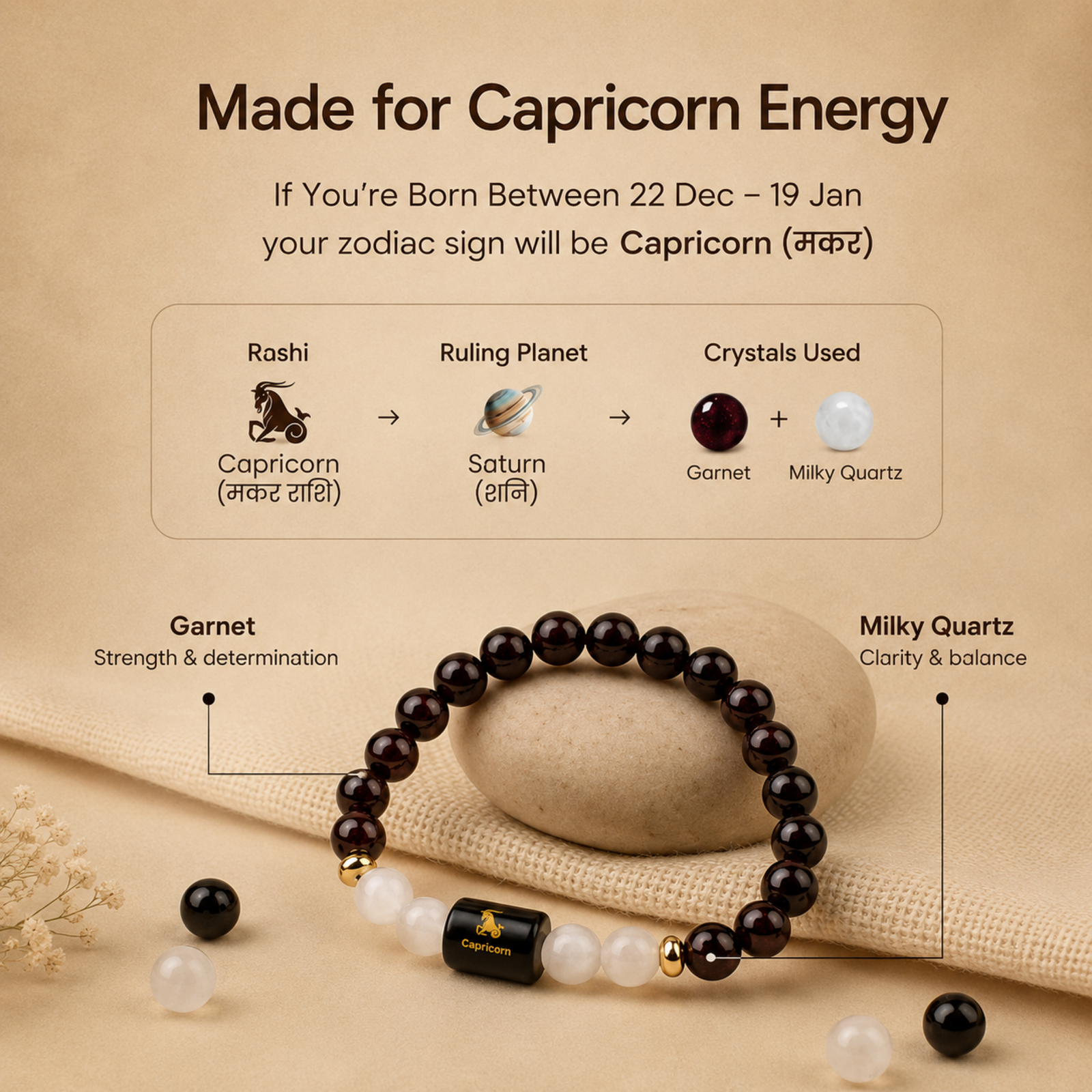Perfect Rashi Cancer Rashi Bracelet for Men & Women | Natural Moonstone Gemstone Beads | Kark Rashi Bracelet for Astrology & Spiritual Wellness | Stylish Adjustable Bracelet - Image 3
