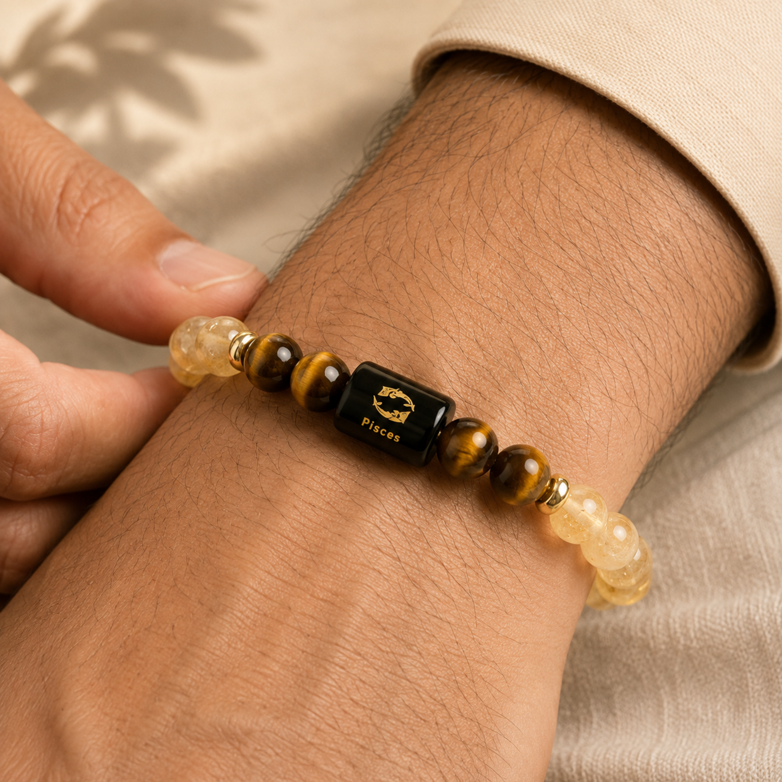 Perfect Rashi Pisces Rashi Bracelet for Men & Women | Natural Amethyst & Aquamarine Gemstone Beads | Meen Rashi Bracelet for Astrology & Spiritual Wellness | Stylish Bracelet - Image 3
