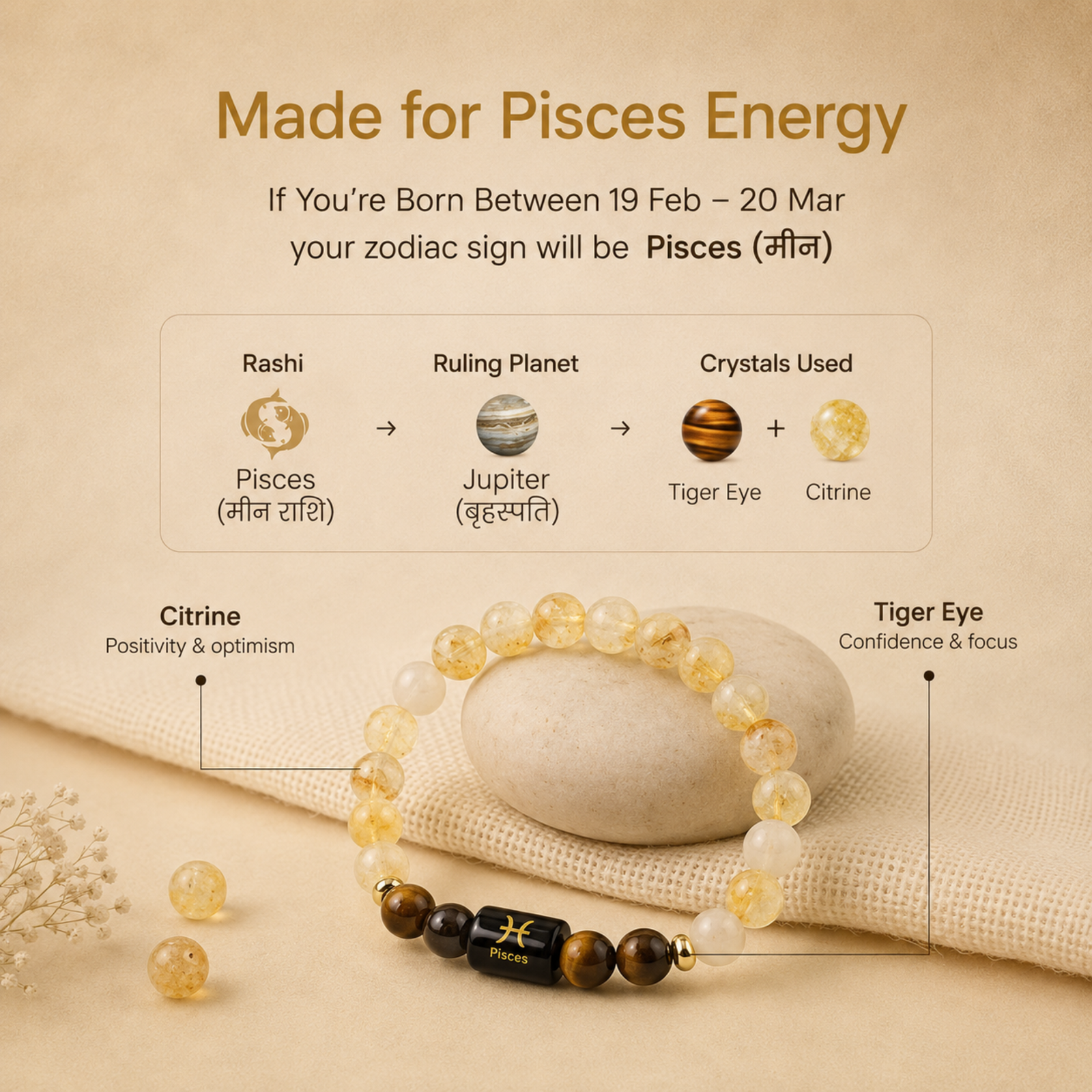 Perfect Rashi Pisces Rashi Bracelet for Men & Women | Natural Amethyst & Aquamarine Gemstone Beads | Meen Rashi Bracelet for Astrology & Spiritual Wellness | Stylish Bracelet - Image 5