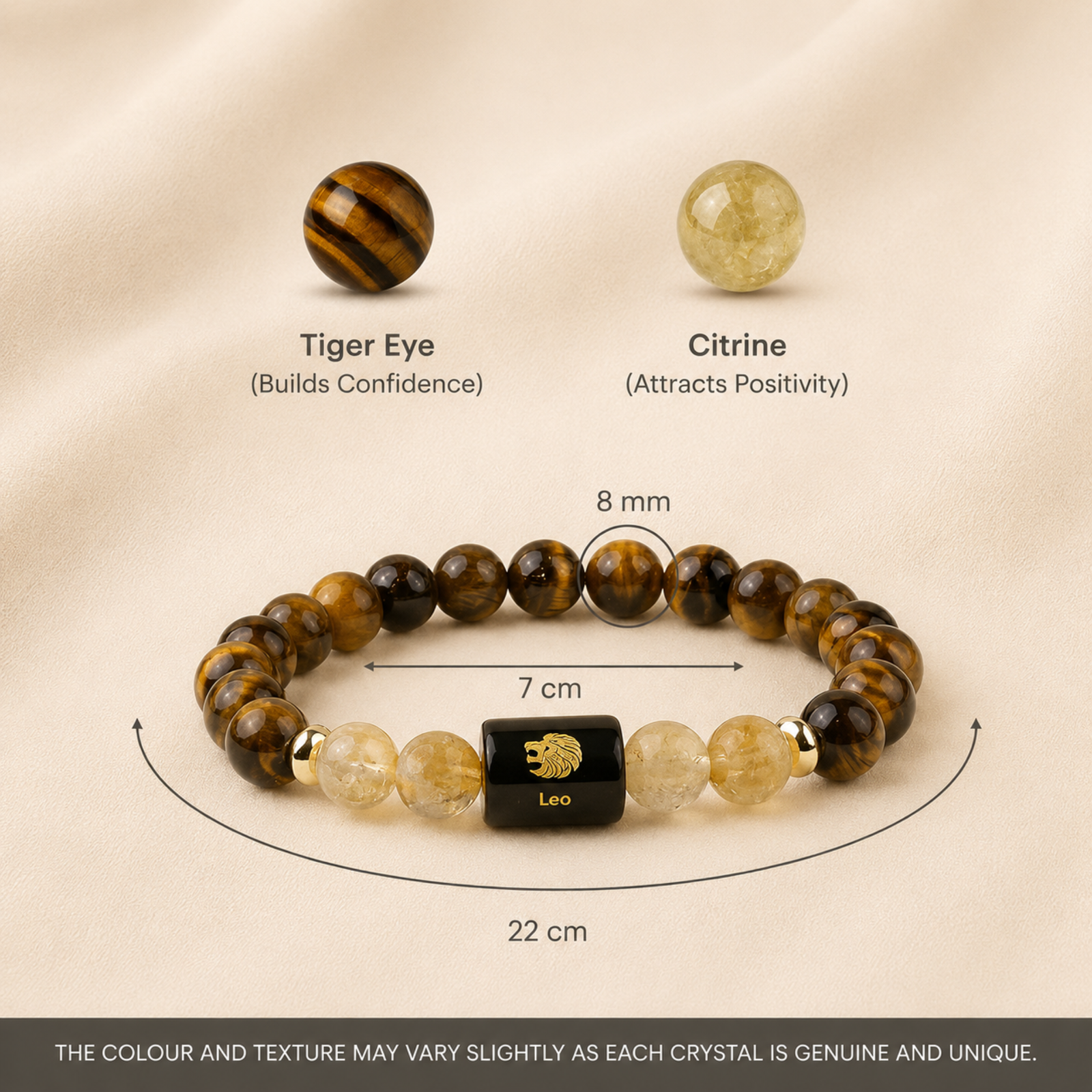 Perfect Rashi Leo Rashi Bracelet for Men & Women | Natural Tiger Eye Gemstone Beads | Singh Rashi Bracelet for Astrology & Spiritual Wellness | Stylish Adjustable Bracelet - Image 5