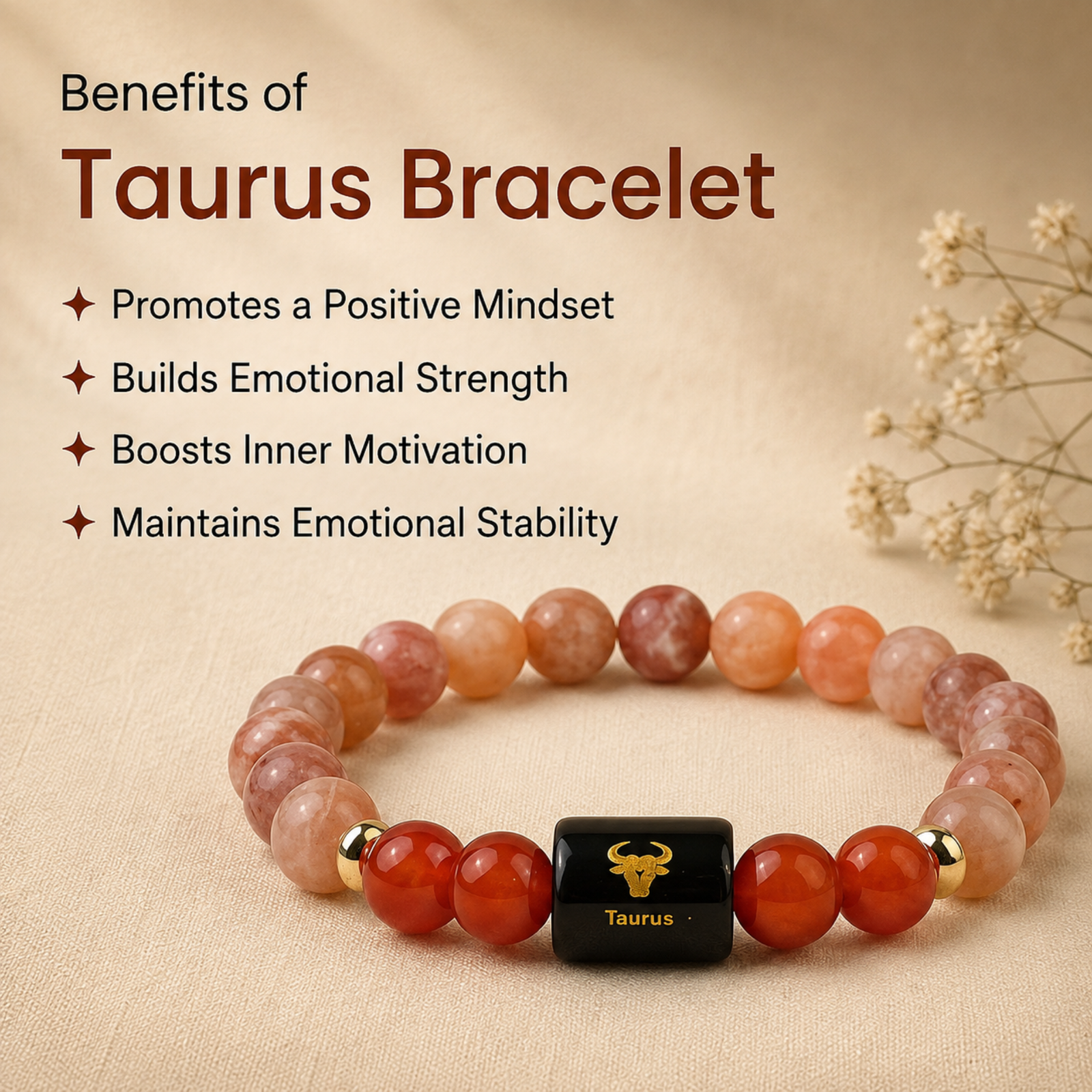 Perfect Rashi Taurus Rashi Bracelet for Men & Women | Natural Rose Quartz Gemstone Beads | Vrishabh Rashi Bracelet for Astrology & Spiritual Wellness | Stylish Adjustable Bracelet - Image 3