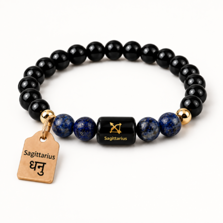 Perfect Rashi Sagittarius Rashi Bracelet for Men & Women | Natural Amethyst Gemstone Beads | Dhanu Rashi Bracelet for Astrology & Spiritual Wellness | Stylish Adjustable Bracelet
