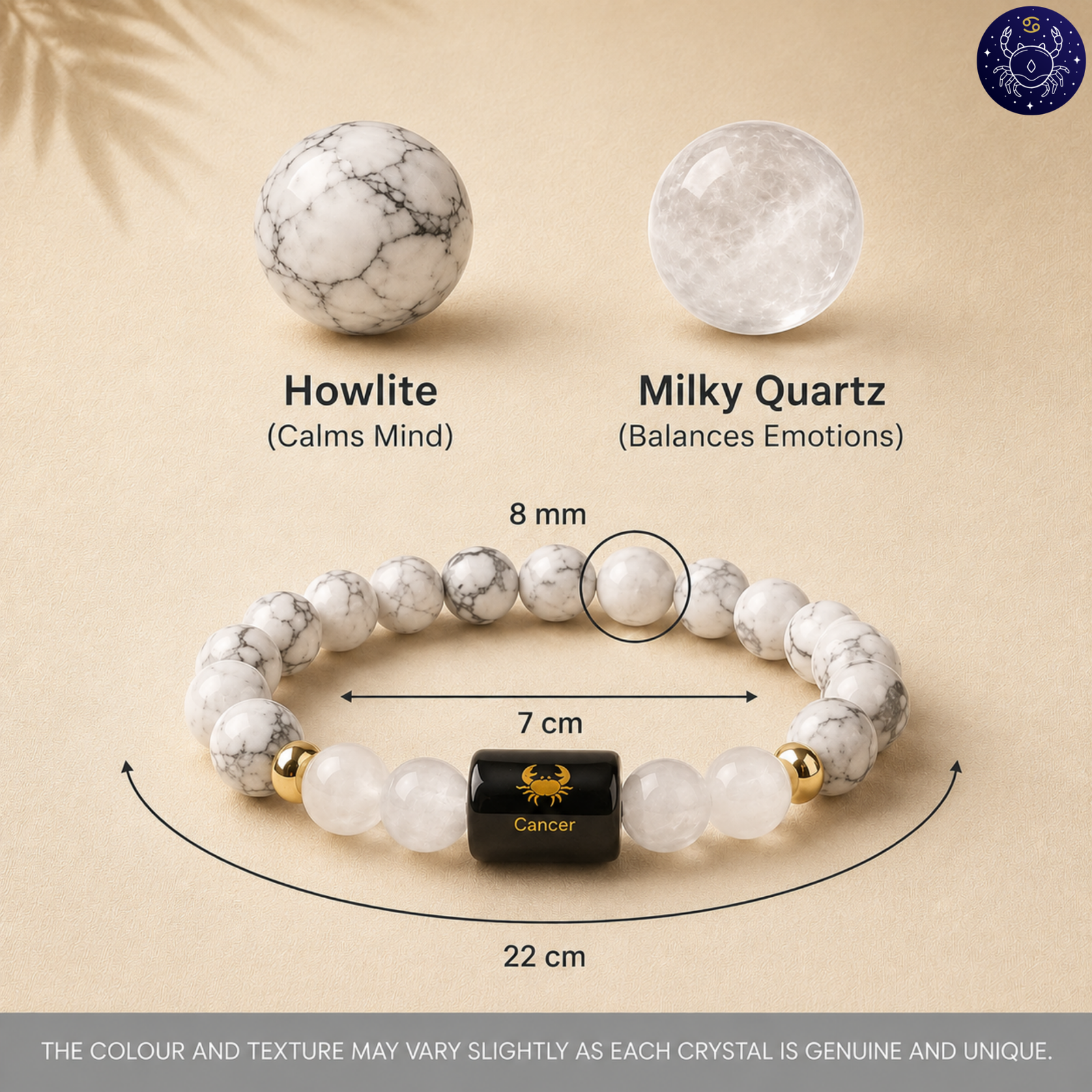 Perfect Rashi Cancer Rashi Bracelet for Men & Women | Natural Moonstone Gemstone Beads | KARK RASHI Bracelet for Astrology & Spiritual Wellness | Stylish Adjustable Bracelet - Image 5