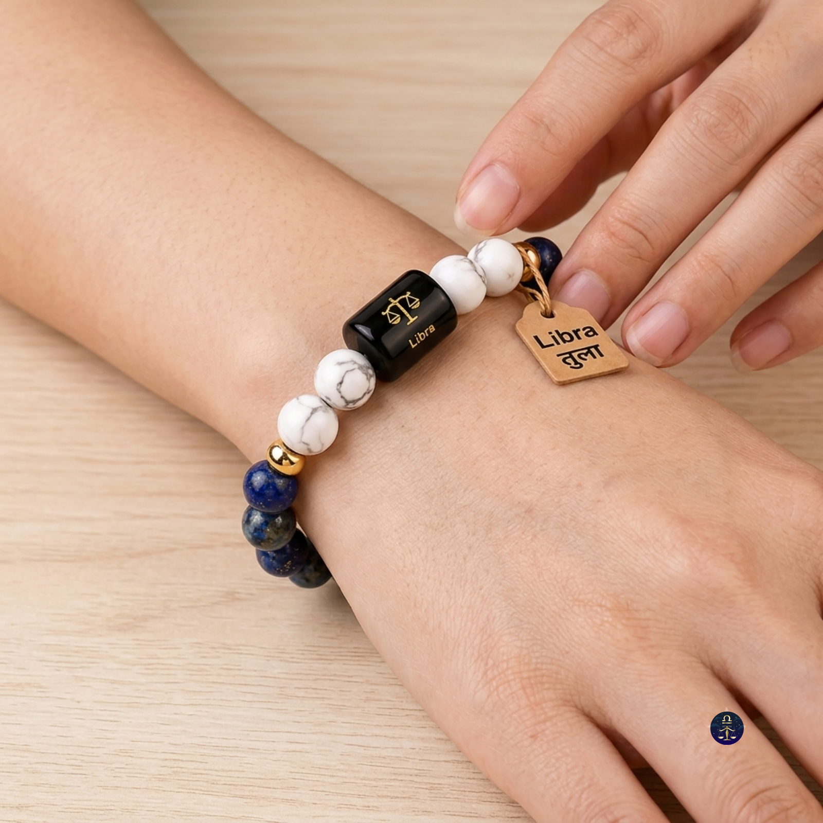 Perfect Rashi Libra Rashi Bracelet for Men & Women | Natural Lapis Lazuli Gemstone Beads | Tula Rashi Bracelet for Astrology & Spiritual Wellness | Stylish Adjustable Bracelet - Image 5